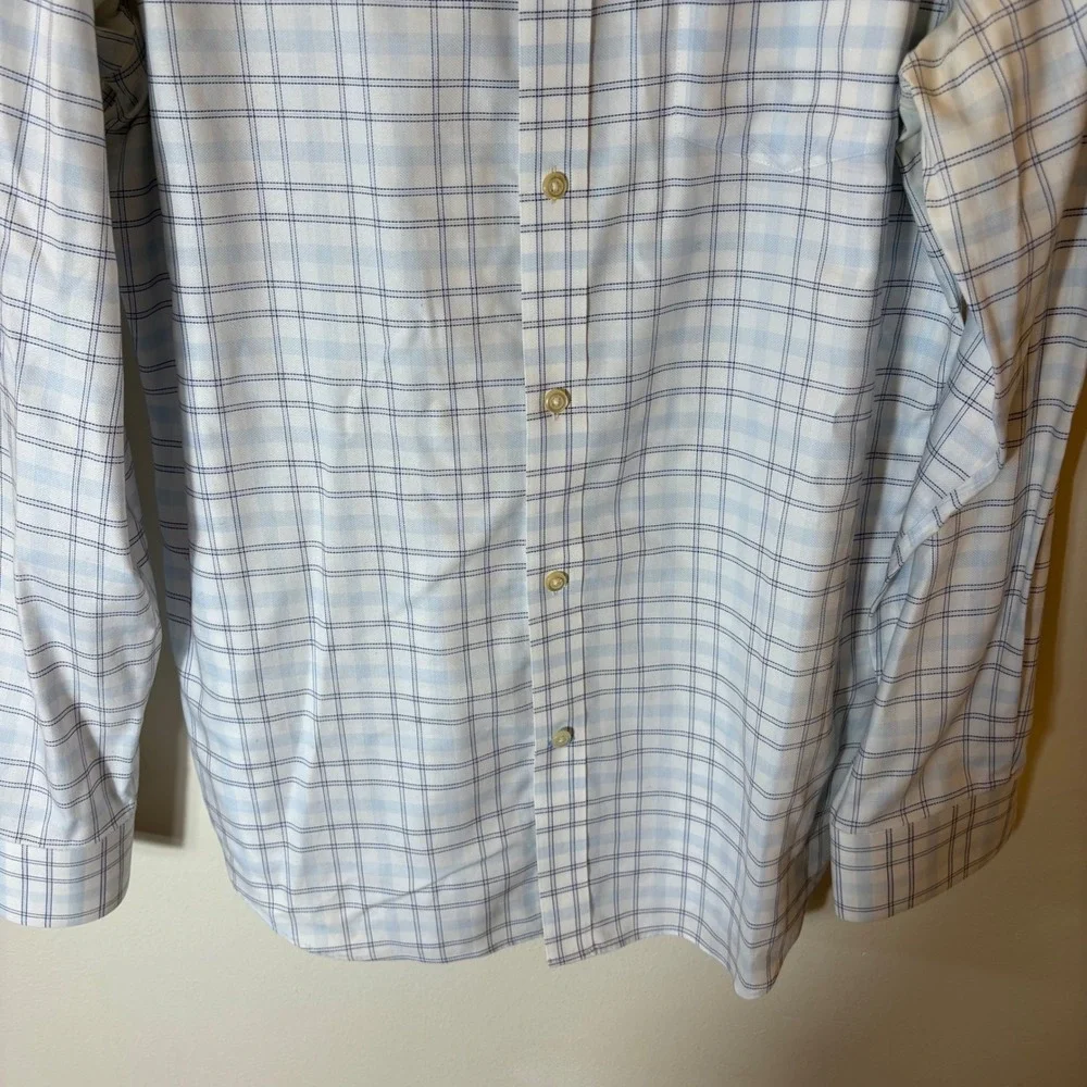 Banana Republic Grant Fit‎ Non Iron Checkered Dress Shirt Mens Size Large